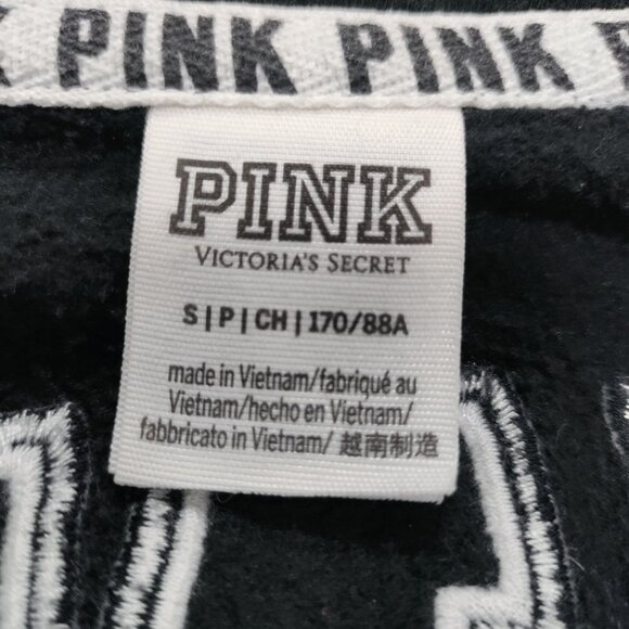 Vintage PINK Victoria's Secret Black Quarter-Zip Logo Pullover Sweatshirt Size S - Picture 10 of 15
